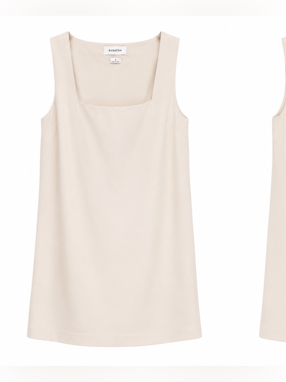 ARITZIA Babaton  Sleeveless Square Neck Shift Dress in Cream